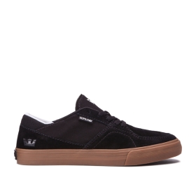 Supra Mens MELROSE Low Top Shoes Black/gum | US-46023